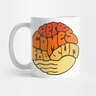 Here Comes the Sun Groovy Word Art Mug